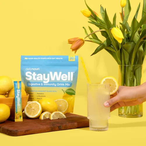 Vista 7 de DAILYNOURI StayWell - Mezcla de bebida digestiva e inmunitaria Apoya la salud intestinal, la digestión, la inmunidad y la energía Probióticos