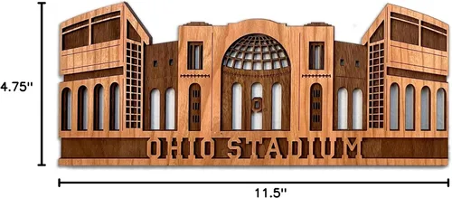 Vista 8 de The Ohio State University Buckeyes Stadium - Arte de pared, decoración de fútbol de la NCAA, regalos de recuerdos para papá, cueva del hombre, bar