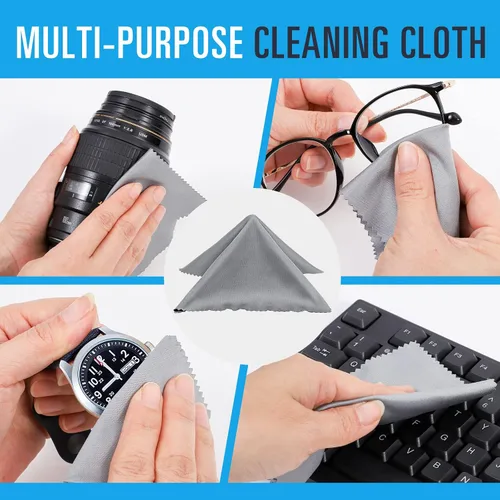 Vista 6 de Paquete de 3 fundas de gafas de sol portátil con cremallera de viaje con paño de limpieza