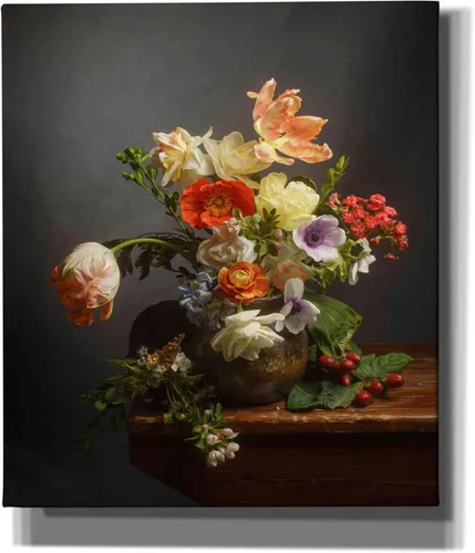 Vista 9 de Epic Graffiti Leah McLean - Lienzo decorativo para pared, diseño de "A Study On Tulips", 12 x 16 pulgadas