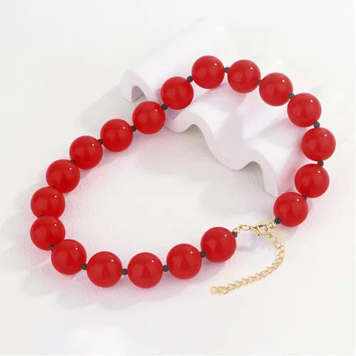 Vista 2 de YOUGANNA Harry Chunky Colorful Beaded Choker Necklace for Women One Direction Harry Funky Big Bubblegum Bead Necklace for Men Harry Fans Jewelry