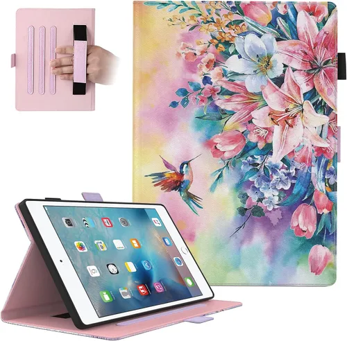 Vista 14 de Dteck Funda para iPad mini 5/4/3/2/1 - [Diseño de flores en relieve] Funda tipo folio clásica