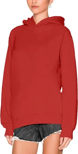 Vista 4 de TAIPOVE Sudaderas con capucha de forro polar liso para mujer de algodón cálida suave de manga larga casual atlética suelta