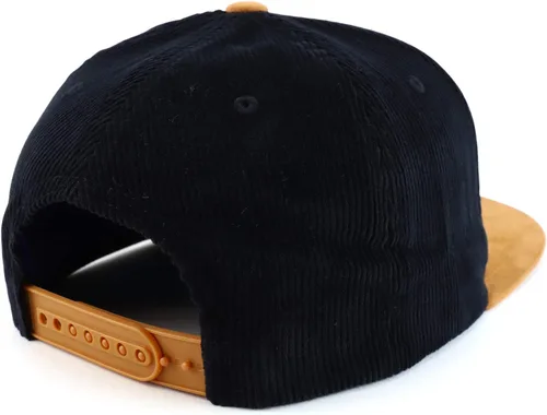 Vista 3 de Trendy Apparel Shop Gorra de pana lisa con textura de gamuza plana Bill Snapback
