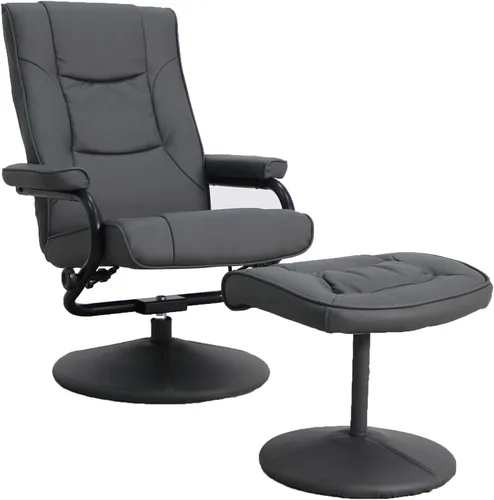 Vista 12 de Flash Furniture Rachel - Silla reclinable de LeatherSoft contemporánea multiposición con otomana, silla reclinable giratoria de 360 grados y juego