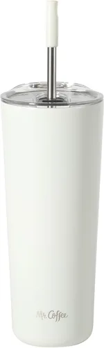 Vista 12 de Mr. Coffee Java Quest - Vaso térmico de acero inoxidable de doble pared de 16 onzas con tapa y popote reutilizable, con aislamiento térmico