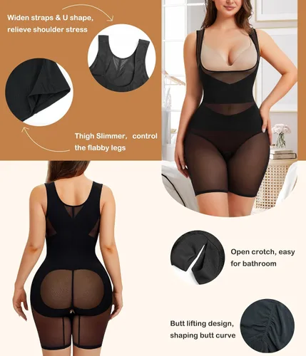 Vista 3 de Irisnaya Faja Faja Shapewear Body con control de abdomen, sin costuras, moldeador de cuerpo de alta cintura, levantador de glúteos, pantalones