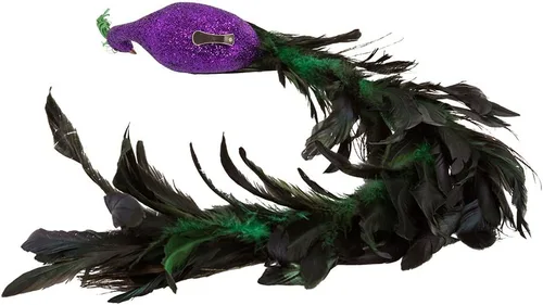 Vista 7 de Kurt Adler - Pavo real grande de plumas moradas y azules, multicolor, 26 pulgadas