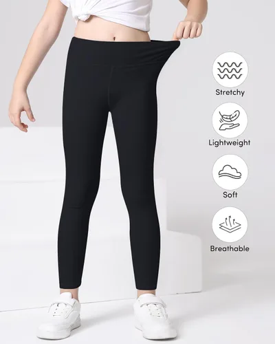 Vista 4 de Domee Girls Athletic Leggings Workout Yoga Pants Pack of 3
