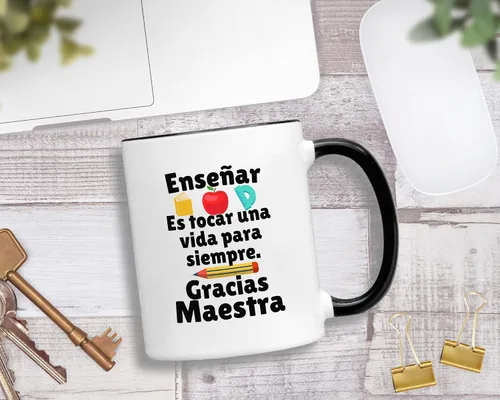 Vista 3 de Casitika Regalos para Maestras Agradecimiento. Regalos para profesores en español. Taza de café Dia Del Maestro En Español de 11 Oz Regalo Para