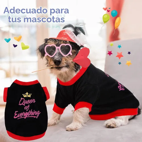 Vista 5 de Weewooday - 5 camisas para perros pequeños, camiseta para cachorros, chaleco de corazón, ropa para mascotas, talla M