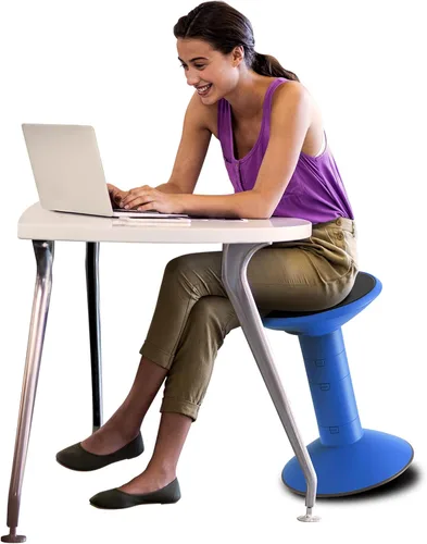 Vista 15 de Storex - Taburete de altura ajustable para asignación activa de asientos en el aula Azul