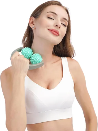 Vista 5 de Coolife Fascia Release - Rodillo de masaje con pinchos, masajeador de celulitis, herramienta de masaje de tejido profundo para cuello y piernas, 2