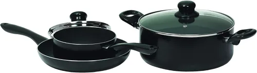 Vista 3 de Starfrit Simplicity - Juego de utensilios de cocina de 5 piezas con asas de baquelita, color negro