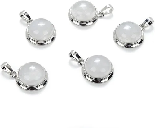 Vista 7 de Adabele Colgante redondo de piedra semipreciosa natural de 0.787 in para mujeres y hombres, aretes, pulsera, collar, llavero, joyería de chakras