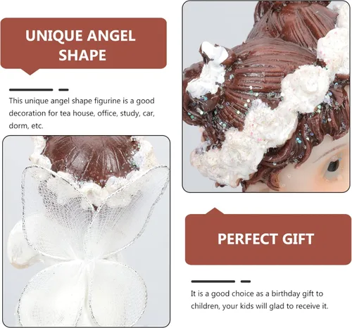 Vista 8 de ABOOFAN 4 piezas de mini estatuas de ángel de resina, ángeles de la guarda, ángeles de jardín, escultura, colección de ángeles, estatuas