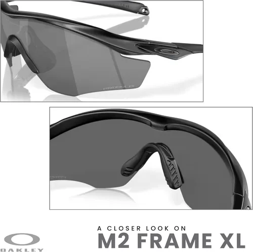 Vista 6 de Oakley M2 Frame XL OO9343 Shield - Lentes de sol para hombre + paquete con set de correa y accesorios, bolsa de microfibra