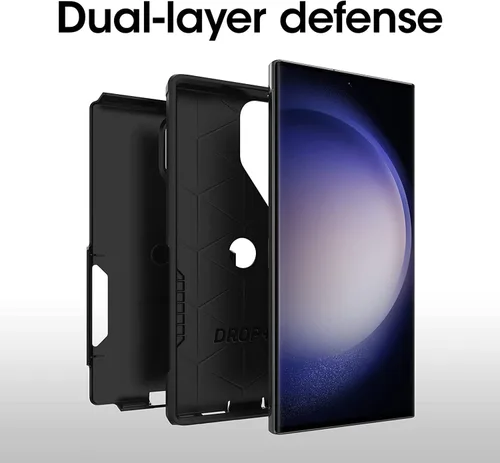 Vista 3 de OtterBox Galaxy S23 Ultra (solamente) - Funda de la serie Commuter - Negro, delgado y resistente, apto para bolsillo, con paño de limpieza, embalaje