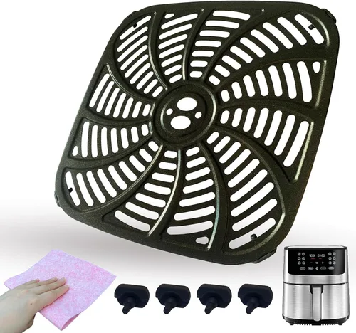 Vista 15 de Sartén para freidora de aire de 4 cuartos para freidora de aire digital Gourmia GAF414, bandeja de placa para freidora de aire mejorada, estante