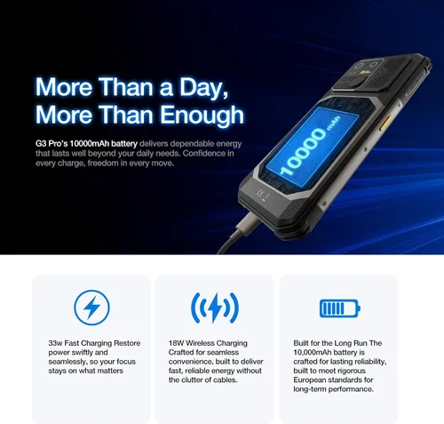 Vista 9 de AGM G3 Pro Smartphone resistente con cámara térmica de grado profesional 512 × 384 y graba videos térmicos de 25 fps en tiempo real, reloj