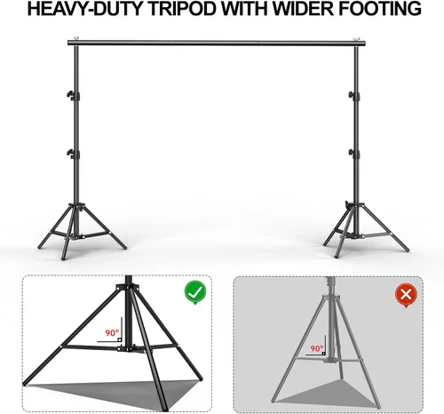 Vista 7 de BEIYANG Soporte de fondo ajustable de 6.5 x 6.5 pies, kit de soporte de fondo para fotos con bolsa de transporte para fiestas, decoración, bodas