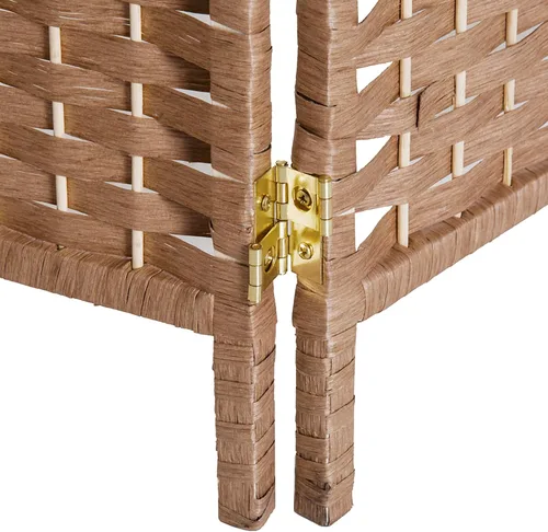 Vista 8 de HOMCOM - Divisor de habitación de 6 paneles, pantalla plegable de privacidad de 6 pies de alto, natural Madera natural