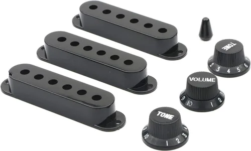Vista 2 de Swhmc Kit de cubiertas para pastillas de guitarra de bobina única, color negro, 3 unidades Carcasa de plástico cerrada, para guitarra eléctrica