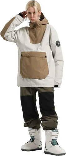 Vista 4 de Chaquetas de esquí para hombre, abrigos de snowboard para mujer, chaqueta impermeable para deportes de invierno, resistente al viento, cálida