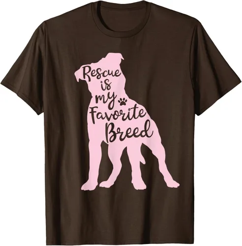 Vista 58 de Pitbull Rescue Is my Favorite Breed Dog Pit Bull Mama - Camiseta, Negro, S
