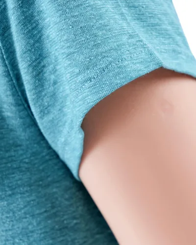 Vista 7 de Camiseta de cáñamo para mujer, camiseta de cuello redondo, camiseta de manga corta, 55% cáñamo, 35% poliéster reciclado, 10% Tencel, Latigo Bay