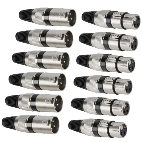 Vista 6 de Paquete de 4 conectores XLR de 3 pines, carcasa de aleación de zinc (2 machos y 2 hembras), adaptador de enchufe de serpiente de línea de micrófono
