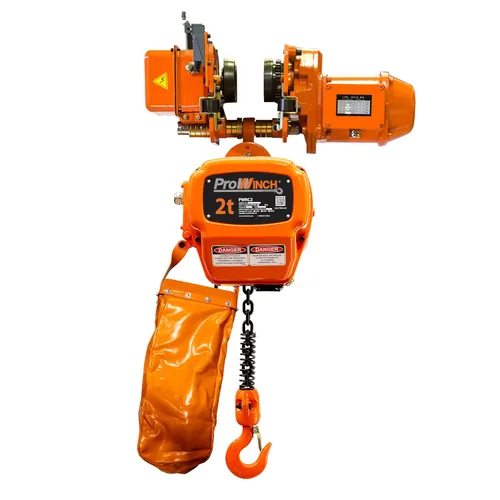 Vista 2 de Prowinch Polipasto de Cadena Eléctrico de 4400 Libras 2 Toneladas con Carro 3 Fases 208V-240/440-480V -20 Pies de Altura de Elevación, Clase