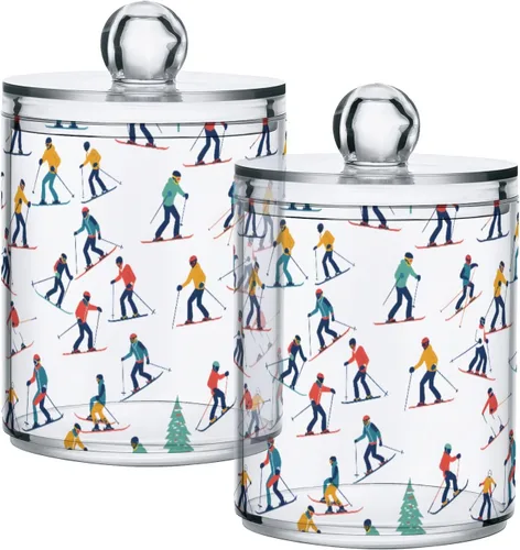 Vista 11 de Juego de 2 dispensadores de bastoncillos de algodón de mármol turquesa, recipiente de almacenamiento para baño, tapa de plástico acrílico, frasco