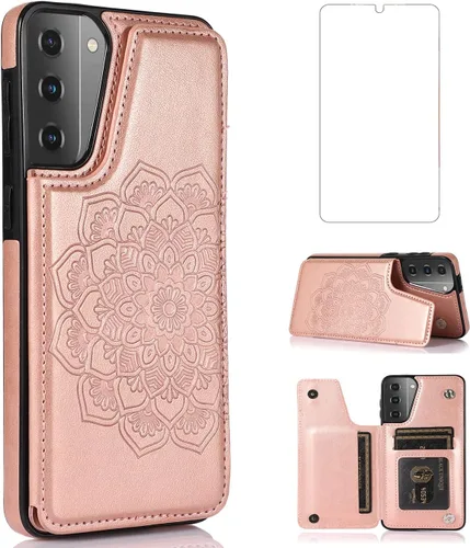 Vista 10 de Asuwish Funda compatible con Samsung Galaxy S21 Glaxay S 21 5G de 6.2 pulgadas y protector de pantalla de vidrio templado, accesorios