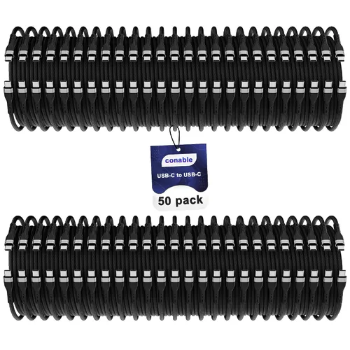 Vista 8 de Cable USB tipo C (1 pie/12 pulgadas, paquete de 10), cable de carga rápida