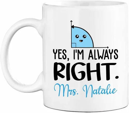 Vista 26 de Taza de cerámica blanca personalizada con nombre "A Day Without Math Is Like Just Kidding I Have No Idea", taza de café personalizada