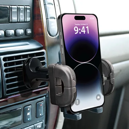 Vista 4 de Bracketron Grip-iT Soporte universal para teléfono inteligente con ventilación de aire, manos libres, iPhone X 8 Plus 7 SE 6s 6 5s 5 4s Samsung