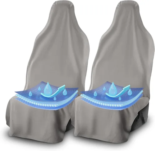Vista 13 de UltraSport Protector de Asiento de Coche Impermeable con Toalla, Ajuste Universal, Protector de Asiento Delantero Antisudor y Antiolor, Secado