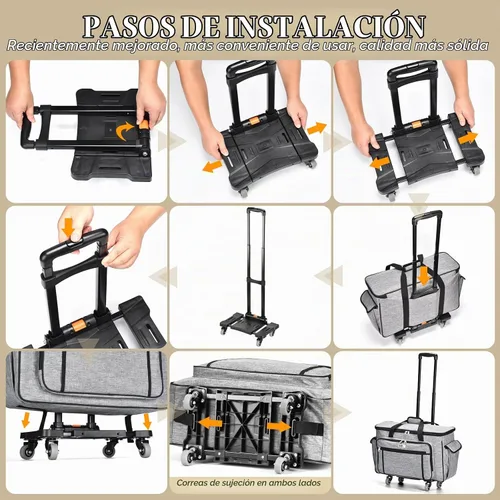 Vista 4 de CAB55 Estuche de transporte con ruedas para Cricut Maker 3/Maker 4/Maker/Explore 4/Explore 3/Explore Air 2, bolsa de almacenamiento de doble capa