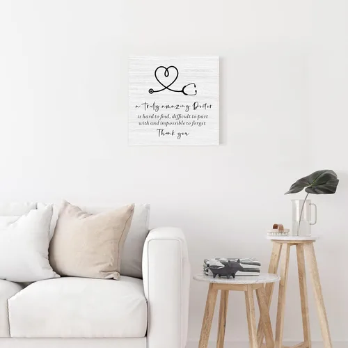 Vista 4 de Letrero de madera con texto en inglés "Doctor Wood", regalo de agradecimiento para médicos y enfermeras, regalos únicos para hombres y mujeres