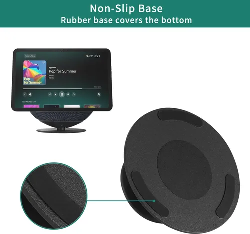 Vista 6 de Soporte ajustable diseñado para Echo Show 8 y 11 (versiones 2025), también compatible con Google Nest Hub, base antideslizante
