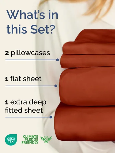 Vista 133 de Extra Deep Twin XL Sheet Set - 3 Piece College Dorm Room - White 01-Blanco