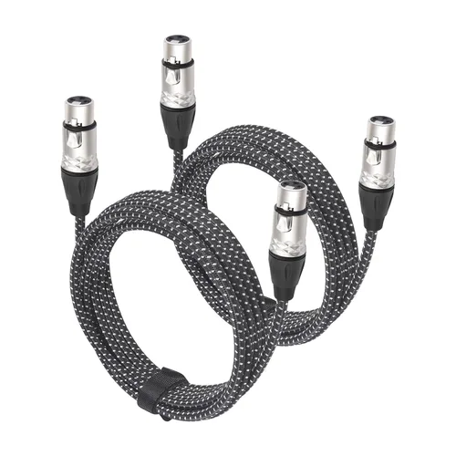 Vista 10 de Cable de micrófono XLR hembra a hembra de 6 pies, cables de conexión de micrófono equilibrados de 3 pines, cable DMX XLR hembra a hembra