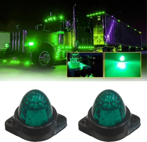 Vista 14 de Paquete de 10 luces LED para semirremolques para semirremolques, 12 V, impermeable, luces de pollo ámbar para semircamiones, carga carga, luces