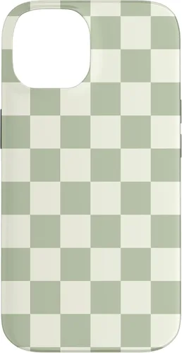 Vista 4 de Funda clásica Checkered Checker Checkerboard Light Sage Green para iPhone 17