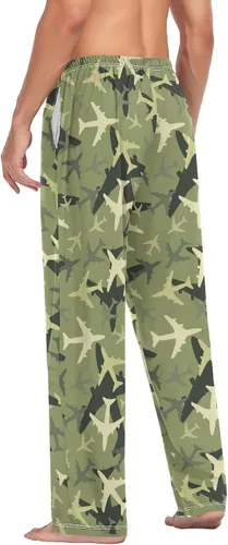 Vista 6 de Pantalones de pijama de cuadros blancos y negros para hombre, pantalones de descanso separados suaves para hombres