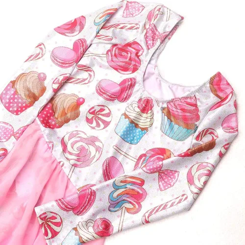 Vista 4 de Leotardos de gimnasia con falda para niñas, tutú de ballet, vestido de danza, leopardo, sirena, unicornio, falda de gimnasia