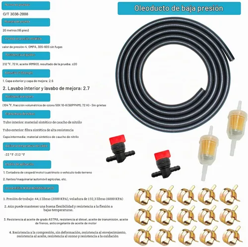 Vista 2 de 1/4 línea de combustible 1/4 pulgada manguera de combustible 10FT 6MM 4AN NBR línea de combustible para motores pequeños E85 E10 sistema