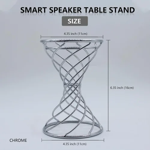 Vista 7 de Dutiplus Soporte decorativo de mesa para altavoz inteligente para Echo Dot 5ª/4ª/3ª/2ª generación, Echo 4nd/3ª/2ª generación, Echo Glow, Apple Cromo