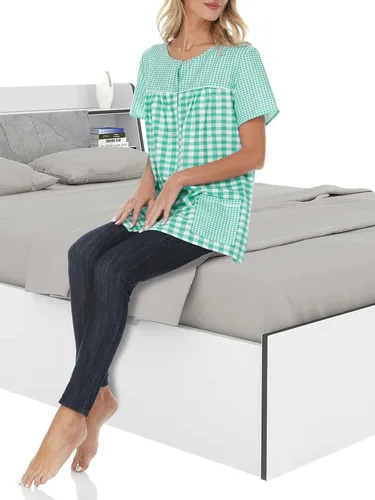 Vista 8 de Ezi Camisa de manga corta con botones a presión para mujer